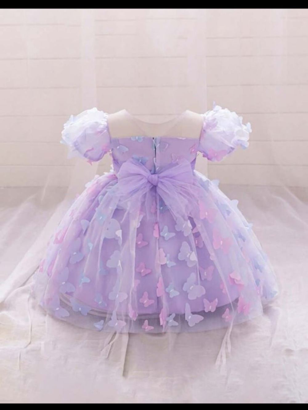 Pastel Purple Butterfly Tulle Dress 3D fluffy dress - Picture 2 of 5